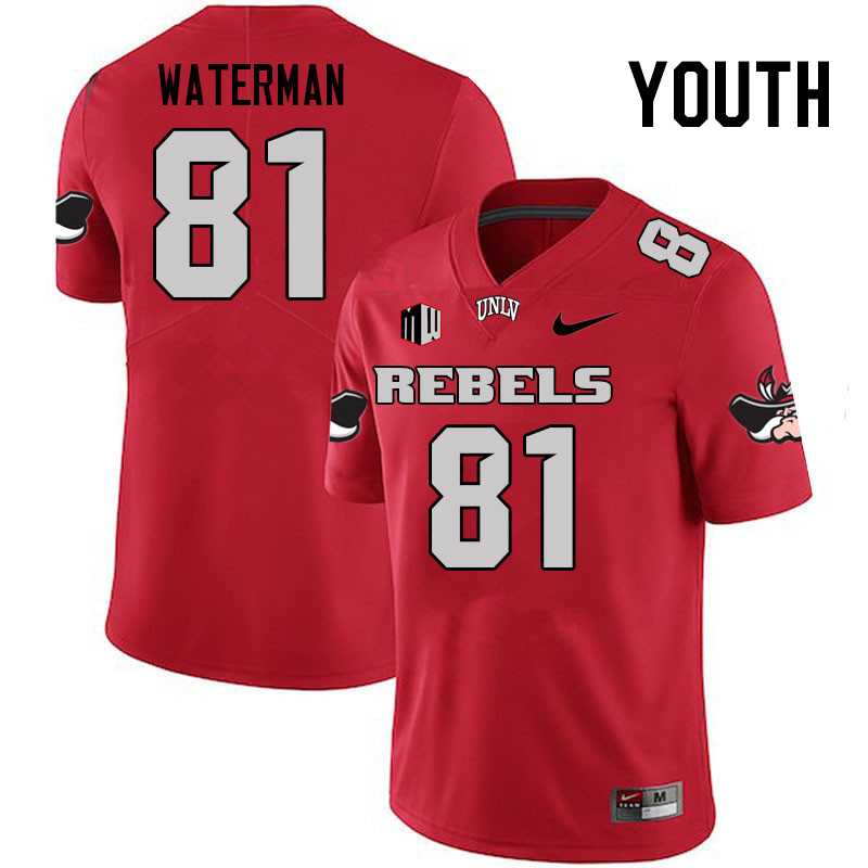 Youth #81 Bryson Waterman UNLV Rebels College Football Jerseys Stitched Sale-Scarlet - Click Image to Close